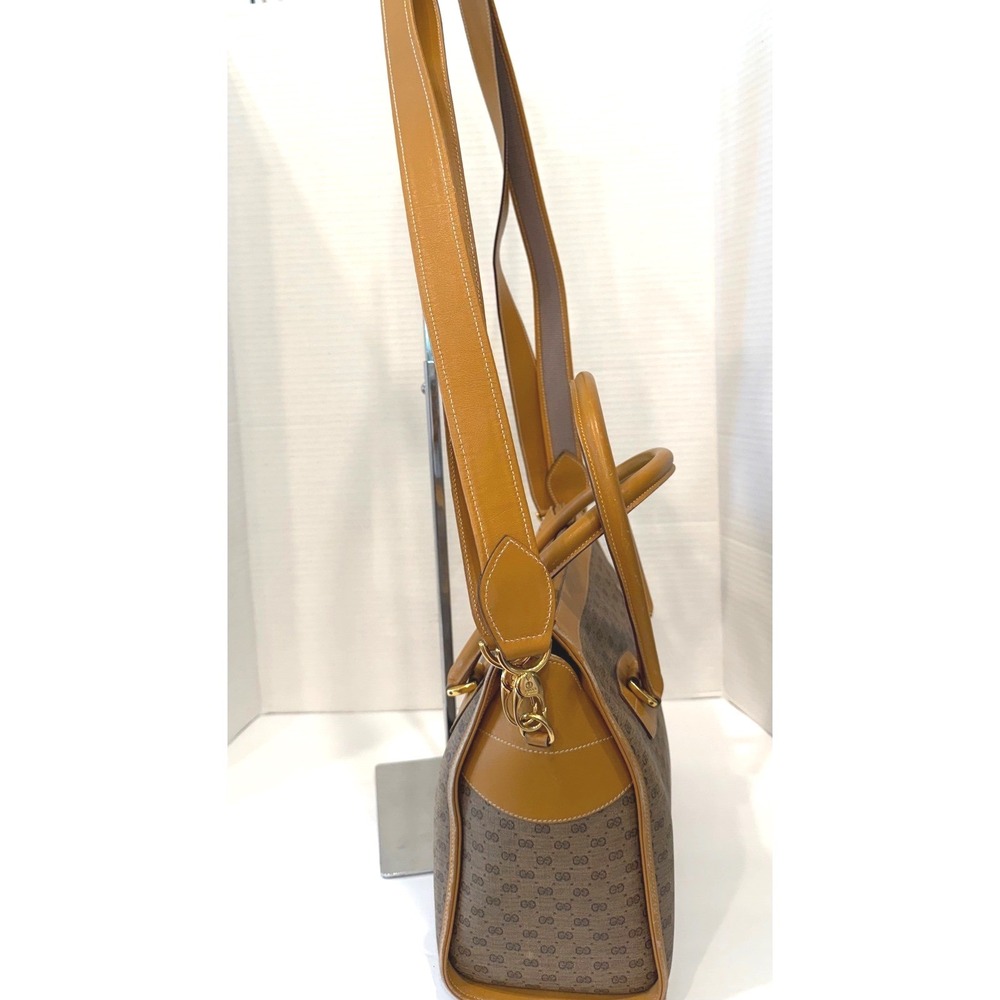 Gucci Microguccissima Satchel Medium Tan Brown Vintage Crossbody Bag Purse‎ - Picture 3 of 13